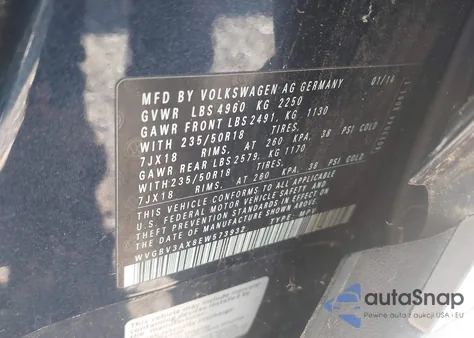 2014 Volkswagen Tiguan Sel from USA, damaged, VIN WVGBV3AX8EW573932